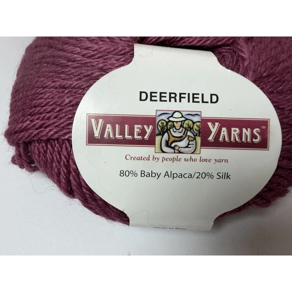 Valley Yarns Baby Alpaca Silk 50g/109yd Deerfield Mauve‎ Lot Of 4